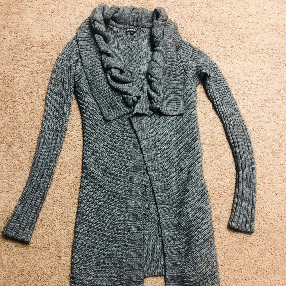Express long gray sweater size medium